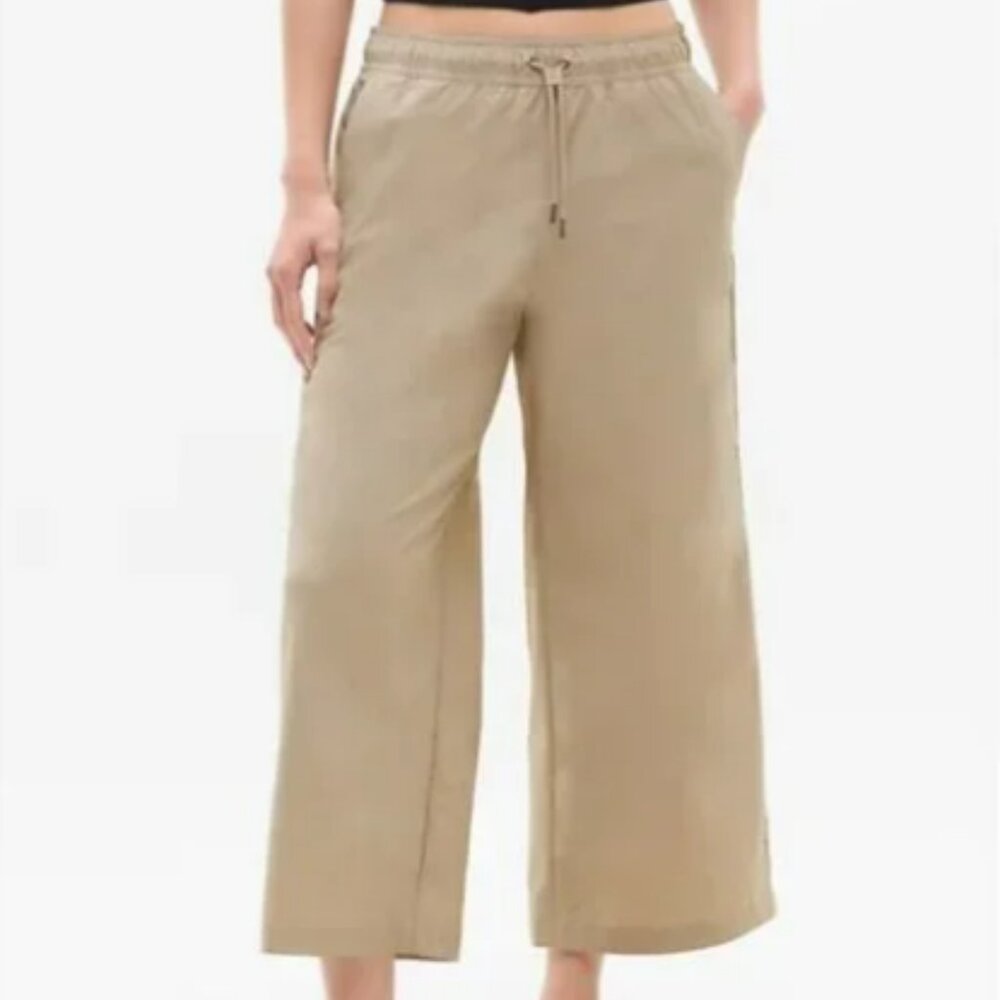 Athleta Midday Crop Poplin Wide Leg Pants Khaki XL - Picture 3 of 12